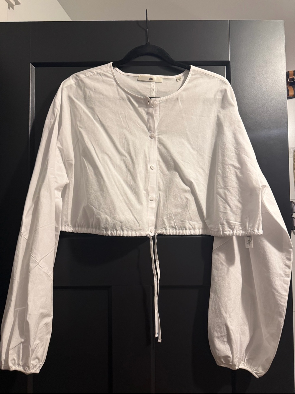 ALO COTTON CROPPED LONG SLEEVE TOP